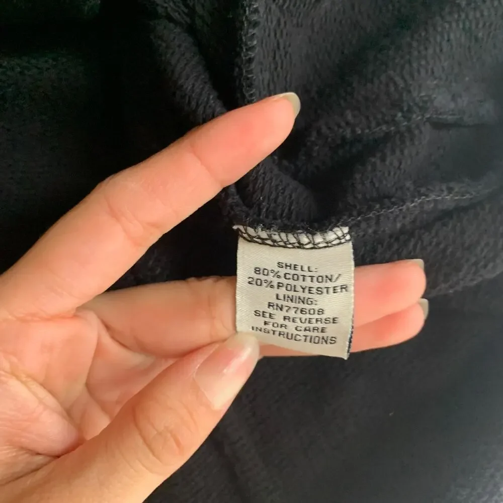 J Peterman Peacoat Womens L Large Black Double Breasted Notched Lapels Pockets